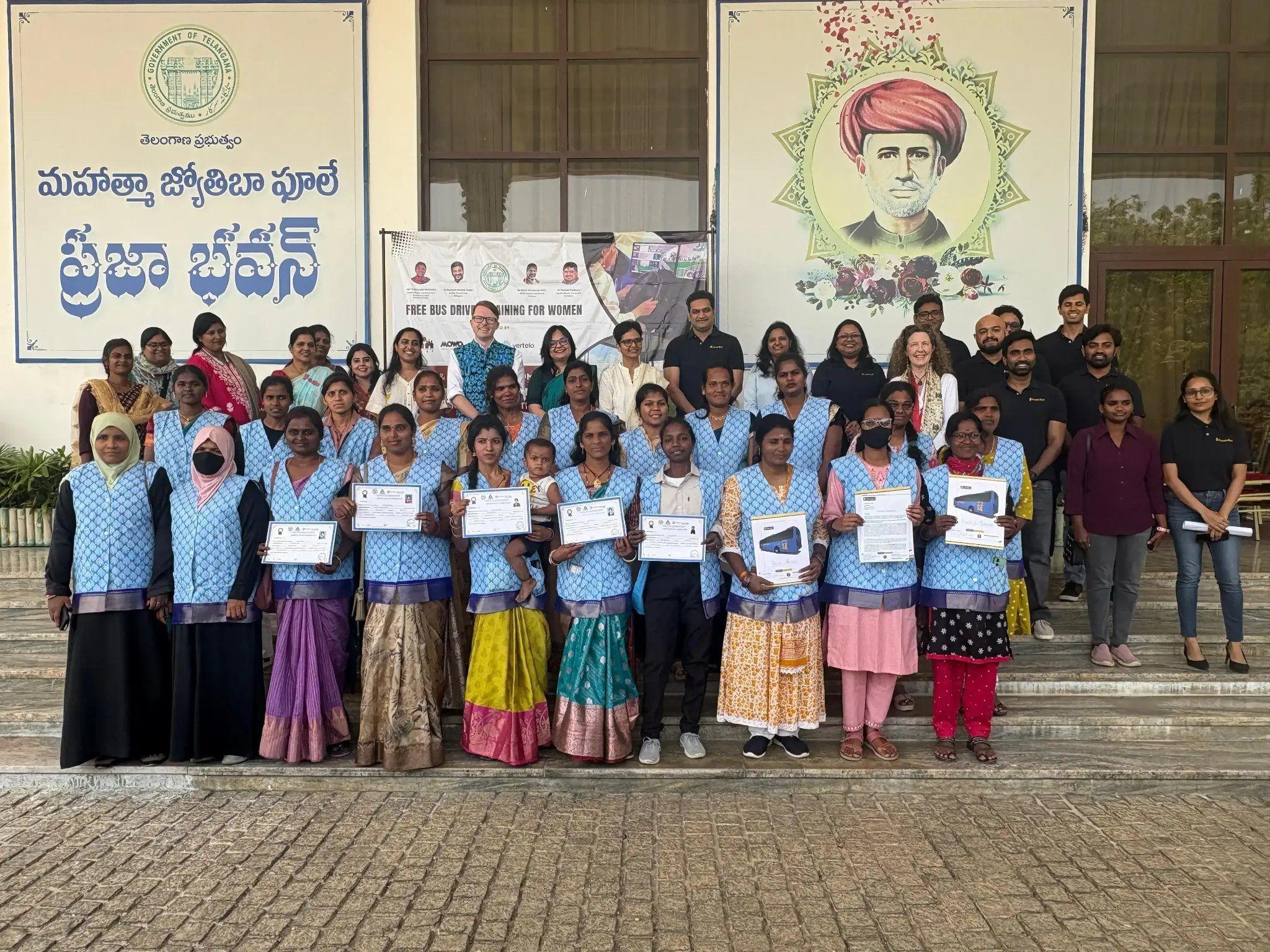 SERP Telangana & MOWO Celebrate First Batch of Trained Women Bus Drivers; Multi-Party MoU Signed to Advance Women’s Participation in Bus Driving Praja Bhavan,Telangana